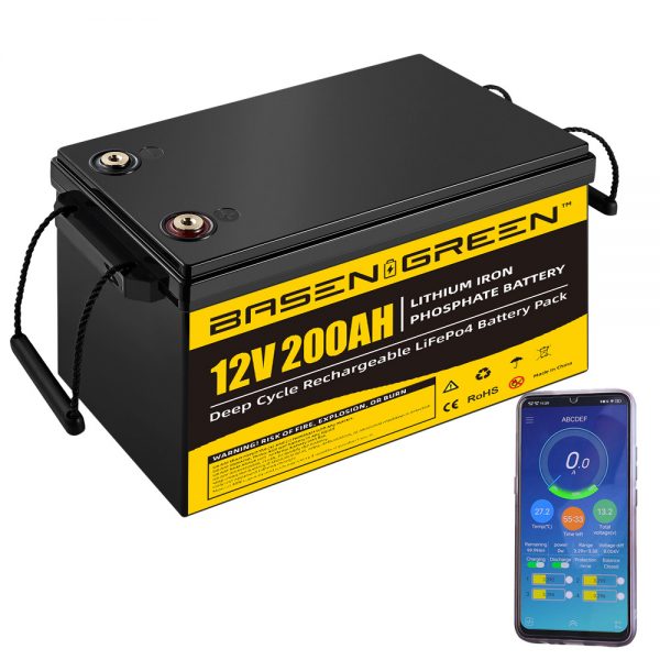 Basen 12V 200Ah LiFePo4 Battery Pack Power Station Deep Cycles Life With BT0