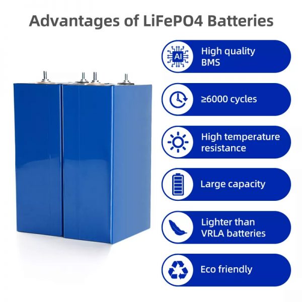 3.2V 200Ah LiFePO4 Lithium Battery Grade A Cells 6000+ Deep Cycle