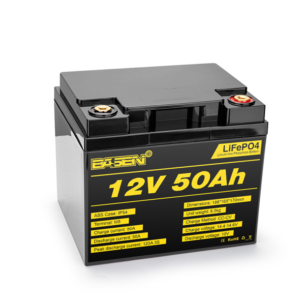 Basen Rechargeable 12v 50Ah LiFePO4 Battery Pack Solar Lithium ion