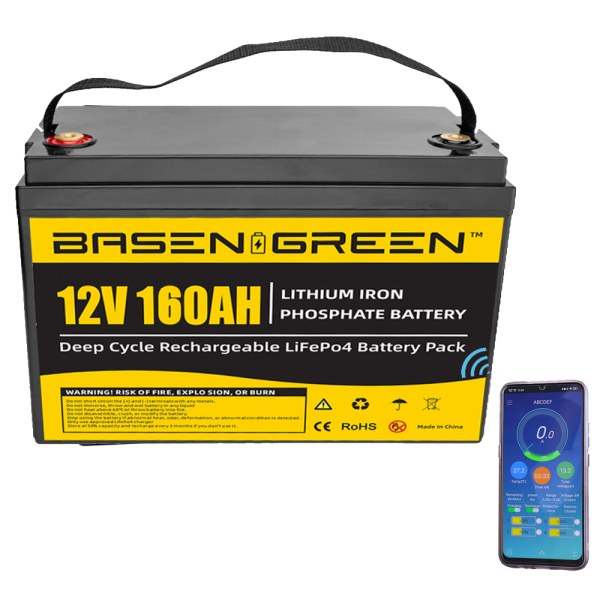 Basen 12V 160AH LiFePO4 Battery Pack With BT Model
